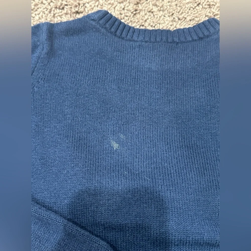GapKids Navy Bunny Pom Pom Novelty Sweater Cottagecore Preppy S 6-7